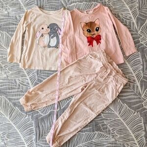 Bundle of 2 H&M Cotton Long Sleeve Girl Shirts & H&M Pants